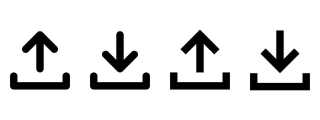Download and upload icon, Sign, Symbol, Downloading and uploading in trendy flat style. Vector illustration design.
