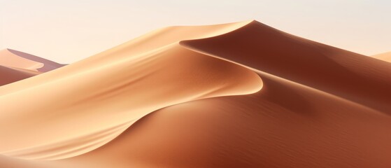 Desert Dunes with Crisp Shadows and Strong Sunlight Highlighting Textured Sand Patterns in Arid Landscape