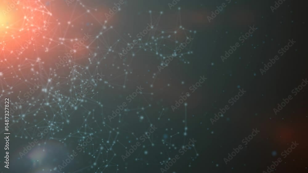 Poster abstract network of glowing connections in a digital space with futuristic design