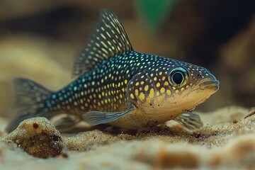 Dazzling fish poised on the seabed
