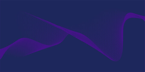 Abstract glowing wave lines on dark blue background. Dynamic wave pattern. Modern flowing wavy lines. Futuristic technology concep