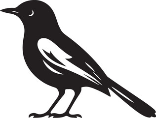 Doel Bird Black Silhouette Vector, National Bird Clipart & Minimal Nature Design
