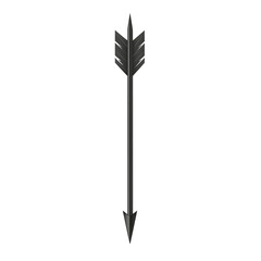 Sleek Arrow with a Minimalist Style in Graphite Grey Isolated on Transparent Background
