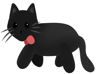 illustration of black cat