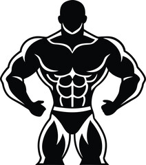 illustration of muscular man body