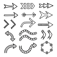 Assorted Arrow Shapes with Sketchy and Geometric Styles