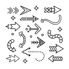 Curved and Dotted Arrows with Decorative Arrowheads