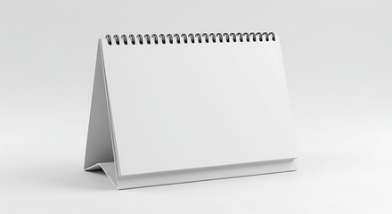 Blank white desk calendar mockup