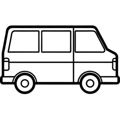 Minimalist Outline Icon of a Taxi Van for Urban Commuting