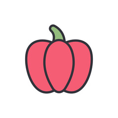 Stylized Red Bell Pepper With Vibrant Colors Isolated On Transparent