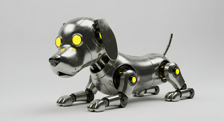 Metallic Robot Dog 3D Render