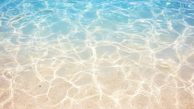 Top Down View of a Tropical Beach with White Sand and Clear Blue Water