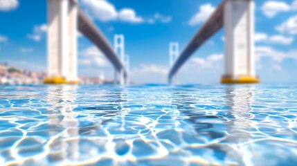 Obraz premium Bridge Over Water Against Blue Sky