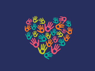 vector illustration hand heart digital art artwork silhouette friendship illustration connection