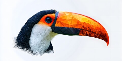 Geometric illustration of a toucan's head.