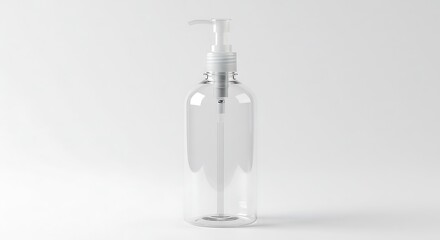 Transparent plastic bottle with pump dispenser