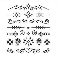 Ornamental Divider Elements with Swirls and Arrows