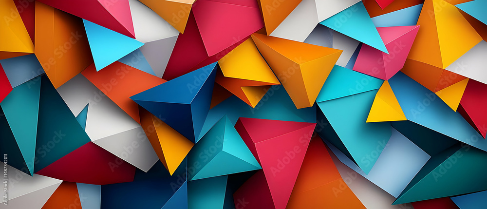 Poster Abstract Geometric Triangular Pattern Background