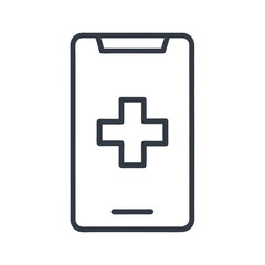 Fototapeta premium Smartphone with Medical Cross Symbol - Vector Design