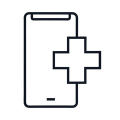 Obraz premium Smartphone with Medical Cross Symbol - Vector Design