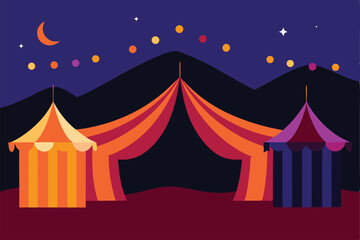 circus tent in the night