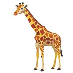 Fototapeta premium Standing Giraffe Illustration with Unique Textured Pattern on a White Background