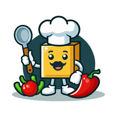 Mascot Kitchen adorable emotive cartoon chef cook character design for restaurant food diner branding fastfood menu gourmet illustration bakery digital artwork logo modern colorful expressive