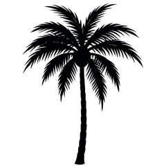 Palm Tree with Curved Trunk – Silhouette for Exotic Designs