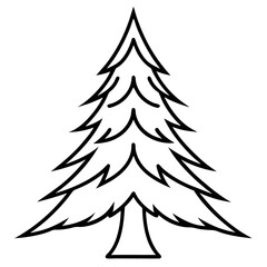 Obraz premium Minimal Pine Tree Icon – Line Art for Eco-Friendly Projects