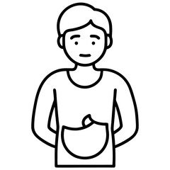 Minimalist Allergy Icon Depicting Facial or Skin Reaction
