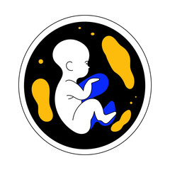 A doodle style illustration showing embryo in developmental stage 
