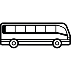 Minimalist Icon of a Limousine Bus for Luxury Commuting and Travel