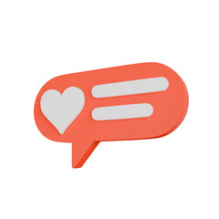 Fototapeta premium Photo frame with heart, like and play in red bubble 3d illustration