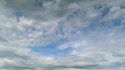 A Dynamic Cloudy Sky Displaying an Array of Beautiful Shades of Blue and Grey Tones