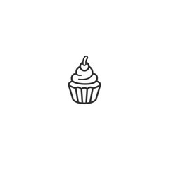 Chocolate Cupcake Icon – Sweet Dessert with Cherry Topping