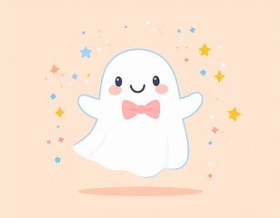 Cute ghost with star