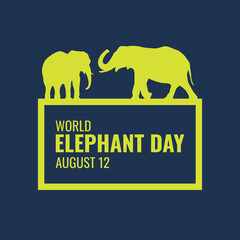 World Elephant Day Creative Design. Elephant Day Template for Graphic Design.