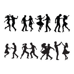 vector silhouette dansa on white background
