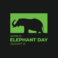 world elephant day for wildlife nature banner, poster, flyer.