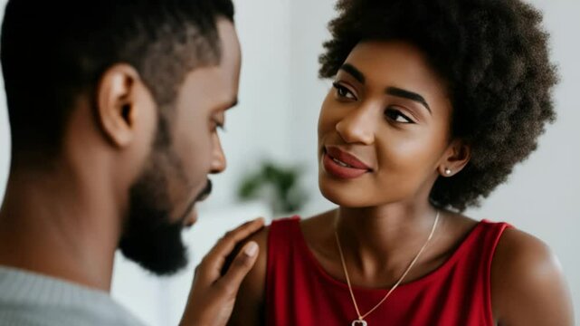 Romantic engagement: couple in heartfelt conversation celebrating connection