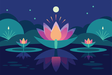 Fototapeta premium water lily in the night