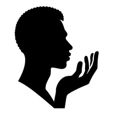 Man looking at hand as symbol of reflection and identity