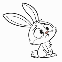 Grumpy bunny cartoon illustration vector. Adobe Illustrator Artwork