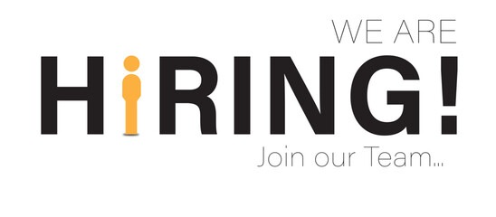 Job vacancy banner design. We are hiring - join our team © Yaba Daba Duu