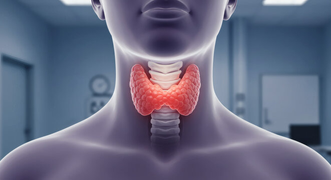 Thyroid Nodule in Human Neck