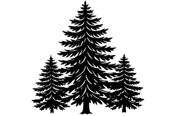 Black silhouette of a tall pine tree side view vector design, pine tree, tree, pine, nature, forest, silhouette, black, vector, side view, evergreen, tall, design, graphic, illustration, isolated, out