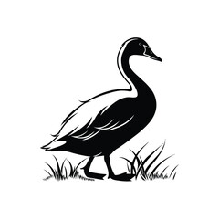 duck silhouette black art illustration