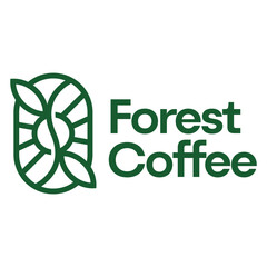forest garden coffee shop cafe flat minimalist logo design