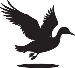 Obraz premium Flying Duck Silhouette Clipart Set 