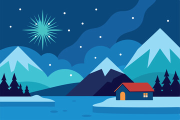 winter landscape with house